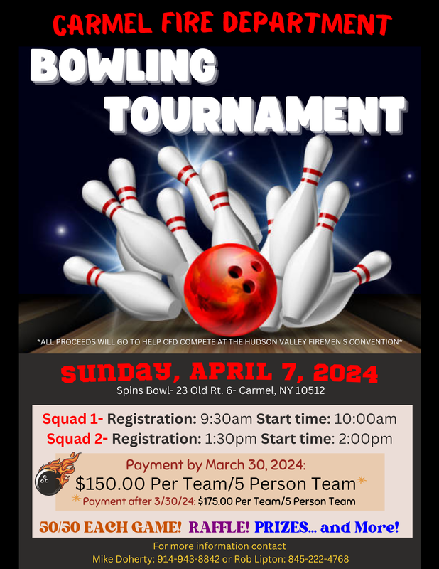 CARMEL FD's 2024 Annual Bowling Tournament Putnam County Volunteer